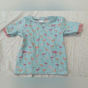 Ruffle Butts Flamingo Rash Guard